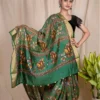 Emerald Green Katan Silk Saree - Silk Mark Certified