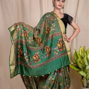 Emerald Green Katan Silk Saree - Silk Mark Certified