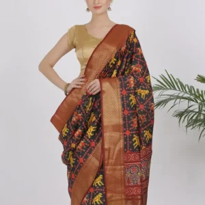 Black Katan Silk Saree - Silk Mark Certified