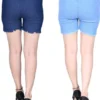 Short For Girls Casual Printed Denim (Blue, Pack of 2) - Image 3