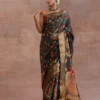 Deep Grey Katan Silk Saree - Image 3