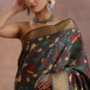 Deep Grey Katan Silk Saree