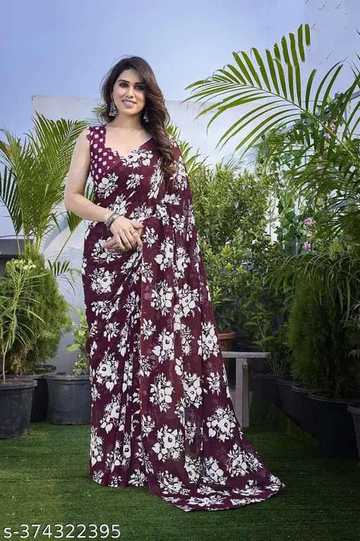 Daily Wear Raniar georgette Saree with unstitched Blouse Piece