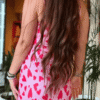 Elegant Pink Heart Bodycon Dress - Image 4