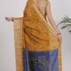 Golden Mustard Katan Silk Saree - Silk Mark Certified - Image 2
