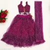 Girls Lehenga Choli Fusion Wear Printed Lehenga, Choli and Dupatta Set (Purple, Pack of 1) - Image 2