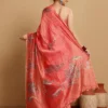 KATAN TISSUE STRIPES CRIMSON SAREE - Image 4