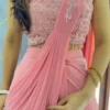 New Designer Pink Color Faux Georgette Saree For Woman's And Girl's - Image 4