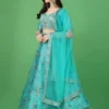 Embroidered Semi Stitched Lehenga Choli (Light Blue) - Image 2